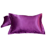 2x Satin Silk Pillow Cases Cushion Cover Pillowcase Home Decor Luxury Bed Purple