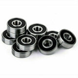 10 x 608-2RS Rubber Deep Groove Ball 608RS Bearings - 8mm x 22mm x 7mm