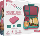 Lunch Box Bentgo Pop with Removable 3/4 Divider Leak-Proof Style - Coral Teal