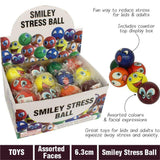 4x Smiley Face Stress Relief Ball Foam