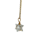 Clear Quartz Merkaba Crystal Pendant Necklace Gold Healing Crystal