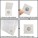 50pcs Cardboard 2"x 2" Coin Holders Clear Display Storage Protect 23mm
