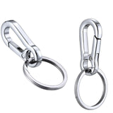 3x Stainless Steel Clasp Clips Hook Alloy Keychain Split Key Ring Durable