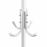 12 Hook Cloth Hanger Stand Hat Clothes Rack Metal Tree Storage - White