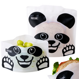 4pc Reusable Snacks Food & Sandwich BagsRussbe Kids School BPA Free  White Panda