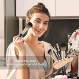 10 Pcs Makeup Brushes Travel Professional Makeup Brushes Set with Case Blackgold