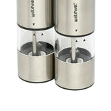 Wiltshire Electric Stainless Steel Mill Salt & Pepper Shakers 2 Piece Set