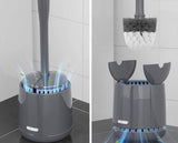 Premium Toilet Bowl Brush and Holder with Solid Handle and Durable Bristle Grey