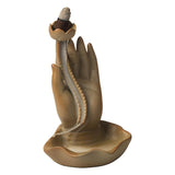 Lotus Hand Ceramic Backflow Incense Cone Burner Waterfall Yoga