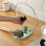 Style Pot Lid Shovel Storage Rack Practical Kitchen Pot Lid Spatula Holder Green
