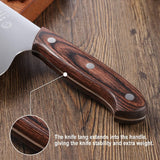 Chinese Kitchen Knife Meat Cleaver Vegetable Knife 6.7-inch Stainless Steel Wood