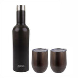 Oasis Wine Traveler Bottle With Tumbler Double Wall Insulated Smoke Kit Set