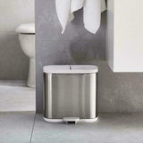 Joseph Joseph Split Bathroom Waste Separation Bin Stainless Steel