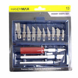 13PC Precision Knife Set Craft Paper Carving Hobby Knives Cutting Steel Blades