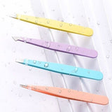 4x Professional Eyebrow Tweezers Set Plucker Puller Slanted Pointed Tip Manicure