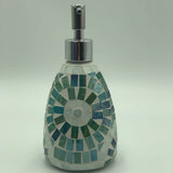 Green Aztec Glass Mosaic Soap Dispenser Pump Bottle Holder Crystal Colourful