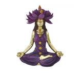 Chakras Backflow Cone Holder 21cm Incense Burner Holder Woman Flower Yoga