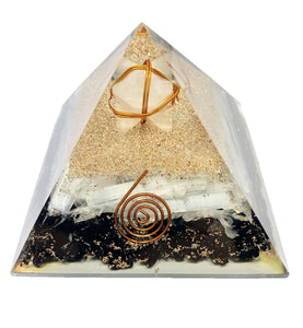 Black Tourmaline Selenite Crystal Merkaba Orgonite Orgone Pyramid EMF Protection