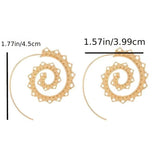 Exaggerated Large Spiral Earrings Swirl Gear Heart Shape Ear Jewelry -Silver