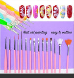 20pcs Nail Art Design Brushes Set Dotting Painting Drawing Polish Pen Tools Kit