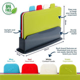 Index Chopping Board Set Coloured Cutting Boards With Stand Holder Juice Grooves