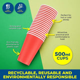 40x American Red  Paper Cup Beer Pong Disposable Drinks Cup 500ml