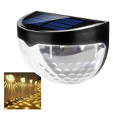 4pcs Solar Powered LED Wall Lights Door Fence Lights Outdoor Garden Warm Light