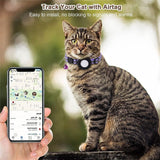 Adjustable Cat Collar Reflective Small Pet Strap for Apple Air Tag - Blue