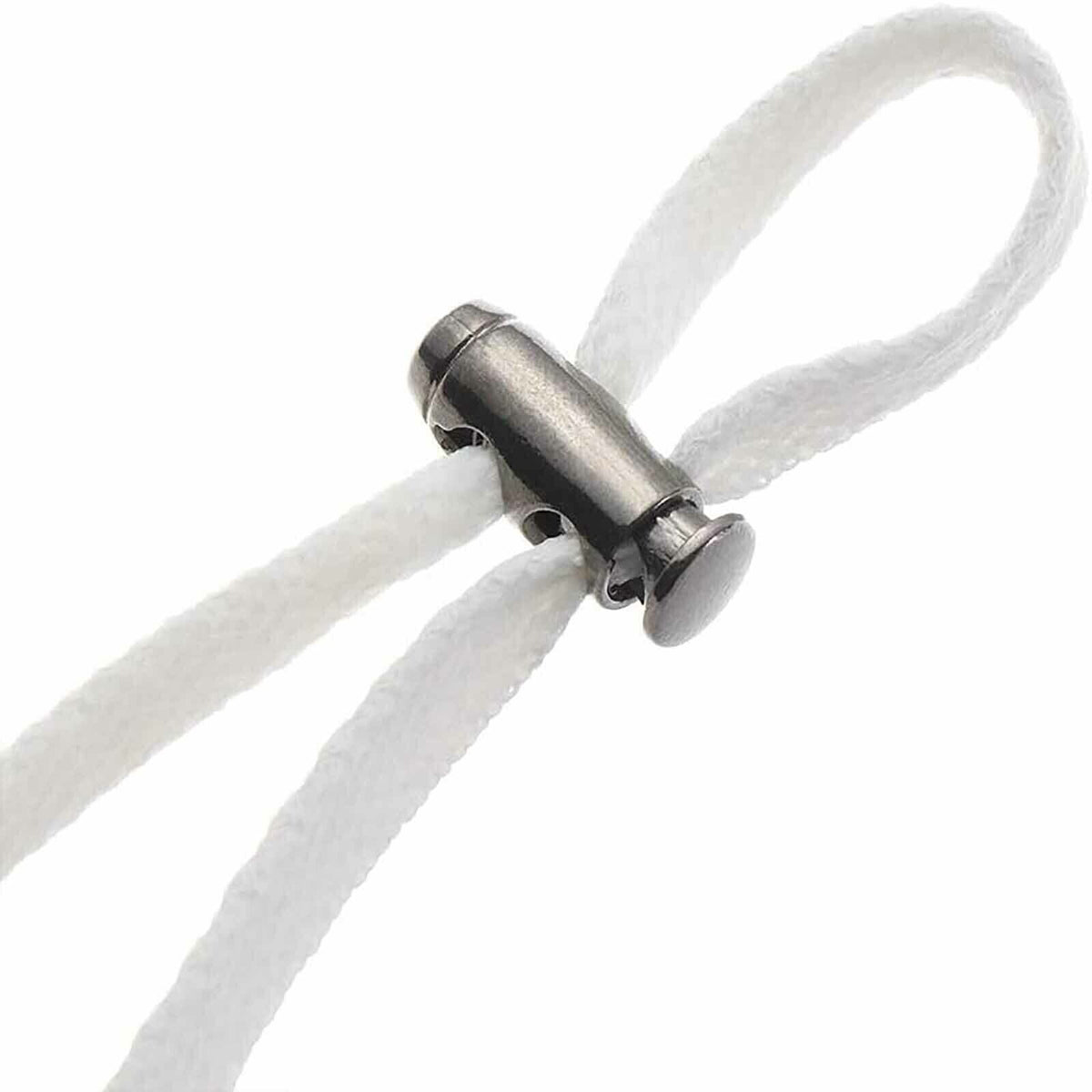 50pcs Double Hole Metal Cord Lock Apparel Clamp Barrel Toggle Spring S ...