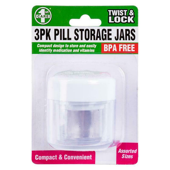 3PK Clear Medicine Box Pill Organiser Holder