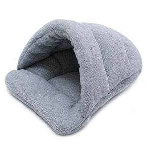 Paws & Claws Pet Igloo Plush Soft Bed Cat Kitten Dogs Puppies 58x44cm Grey