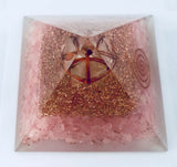 Merkabah Orgonite Pyramid Rose Quartz Crystal