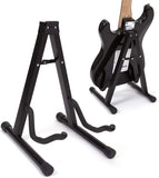 Portable Folding A Frame Acoustic Guitar Stand Electric Classical Bass Black