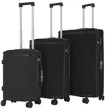Luggage Set 3 Suitcase Lock Travel Carry Bag Trolley ABS 8 Wheels 50/60/70 Black
