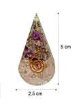 Amethyst Rose Quartz Copper Coil Teardrop Orgonite Pendant Healing Necklace