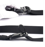 Men Military Tactical Belt Casual Belt Alloy Buckle Quick Release Nylon DarkGrey