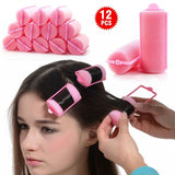 12x Hair Styling Rollers Curlers Twist No heat Sponge Foam Cushion HeatlessMagic