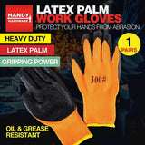 1 pair Work Gloves Latex Palm Gripping Power Oil Grease Resistant Working Gloves