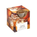 2 pcs Candle Scented Pumpkin Spice Chai in Glass Jar 25 Hour Decorative- 73x80mm