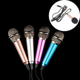 Mini Microphone Portable Vocal Instrument Mic for Mobile Phone Laptop -Silver