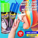 6x Hair Spray Paint Non-Toxic Washable Party Fun Fluro Dye Colouring 125ml