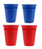 4x Cups Reusable Red & Blue Lightweight High Quality Durable Party Picnic -500ml