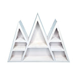 Pyramid Wooden Wall Panel Storage Crystal Rustic Home Decor - White 40x30cm