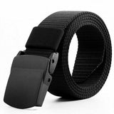 Outdoor Nylon Belt Women Men's Sport Military Waistband Canvas Web Belt  Black