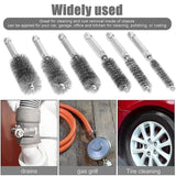 Stainless Steel Wire Brush Bore Cleaning Brush 1/4" Shank For Drill Power Tool