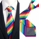 Skinny Rainbow Tie Wedding Slim Gay Pride Fancy Dress LGBT Party Mardi Gras