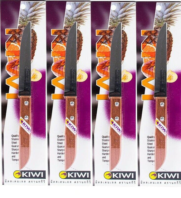 4x Kiwi Paring Brand Knife Set Stainless Steel Point