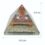 Amethyst Clear Quartz Point Generator Pyramid Energy Healing Crystal