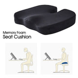 Memory Foam Seat Cushion Lumbar Seat Pillow Pain Relief Car Ergonomical Black