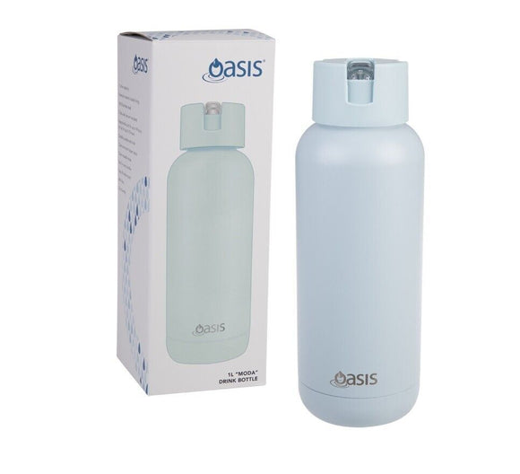 Oasis Moda Ceramic Lined Stainless Steel TripleWall Drink Bottle 1.0L Sea Mist